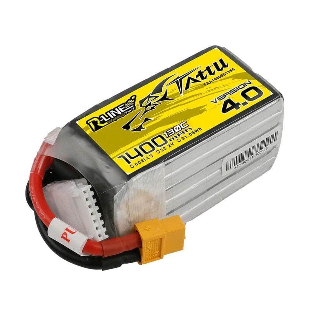 Tattu R-Line Version 4.0 22.2V 6S 1400mAh 130C LiPo Battery - XT60 at WREKD Co.