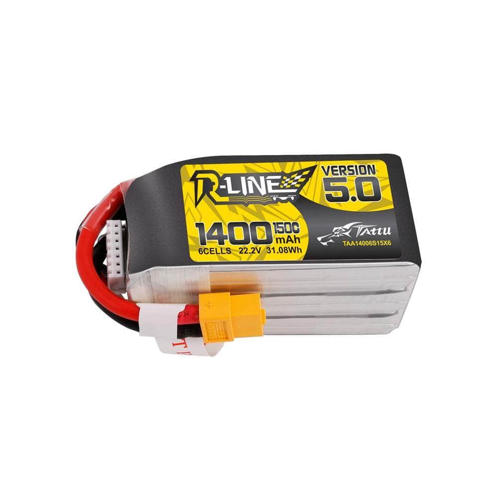 Tattu R-Line Version 5.0 22.2V 6S 1400mAh 150C LiPo Battery - XT60 at WREKD Co.