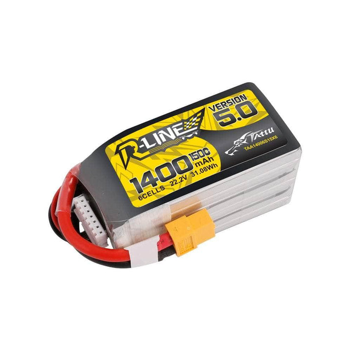 Tattu R-Line Version 5.0 22.2V 6S 1400mAh 150C LiPo Battery - XT60 at WREKD Co.