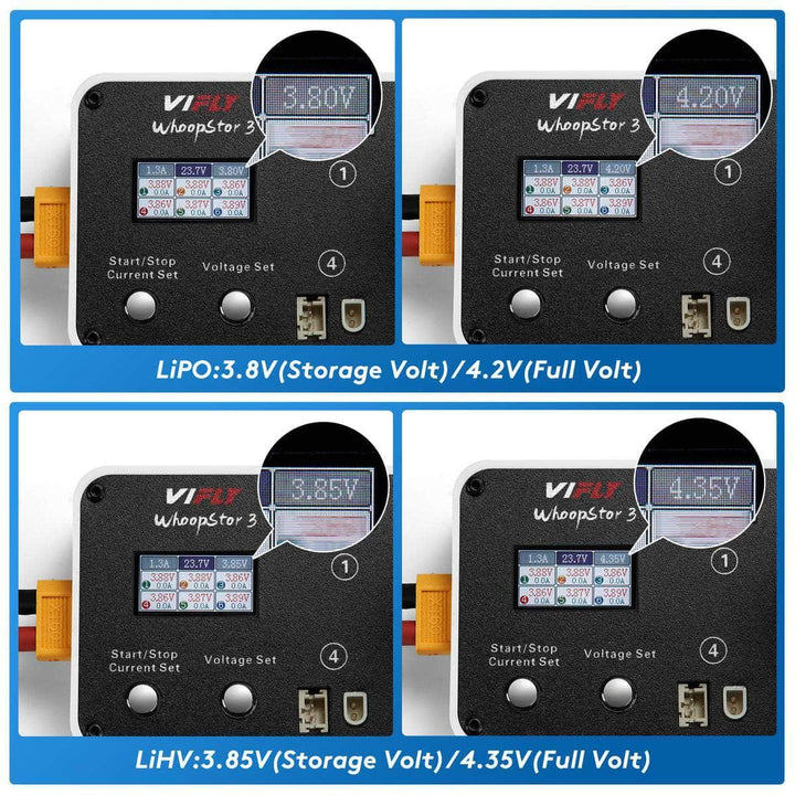 ViFly WhoopStor V3 1S LiPo/LiHV 6 Channel DC/USB-C Whoop Charger & Discharger for BT2.0 & PH2.0 - Choose Your Color at WREKD Co.