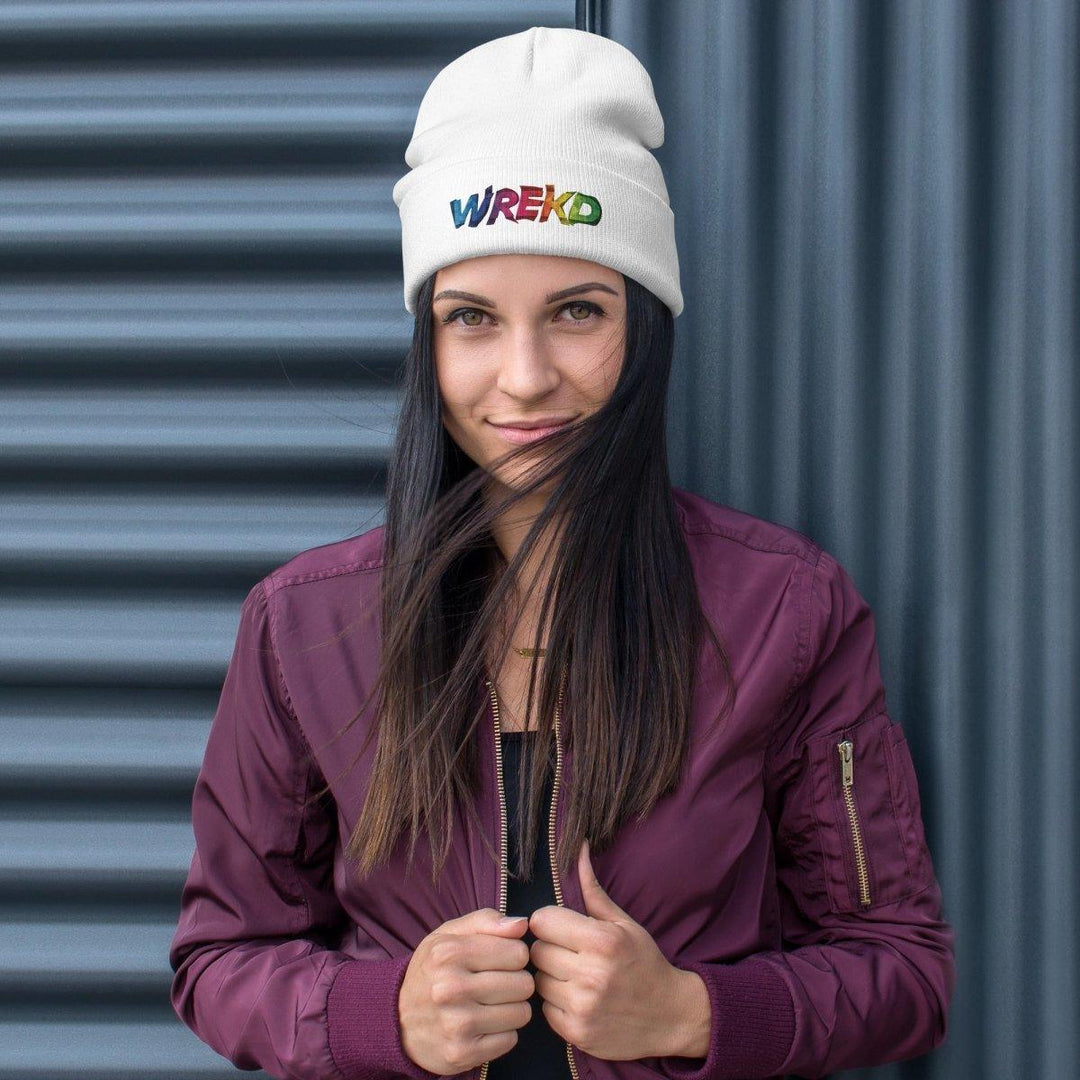 WREKD Colorful Embroidered Beanie at WREKD Co.