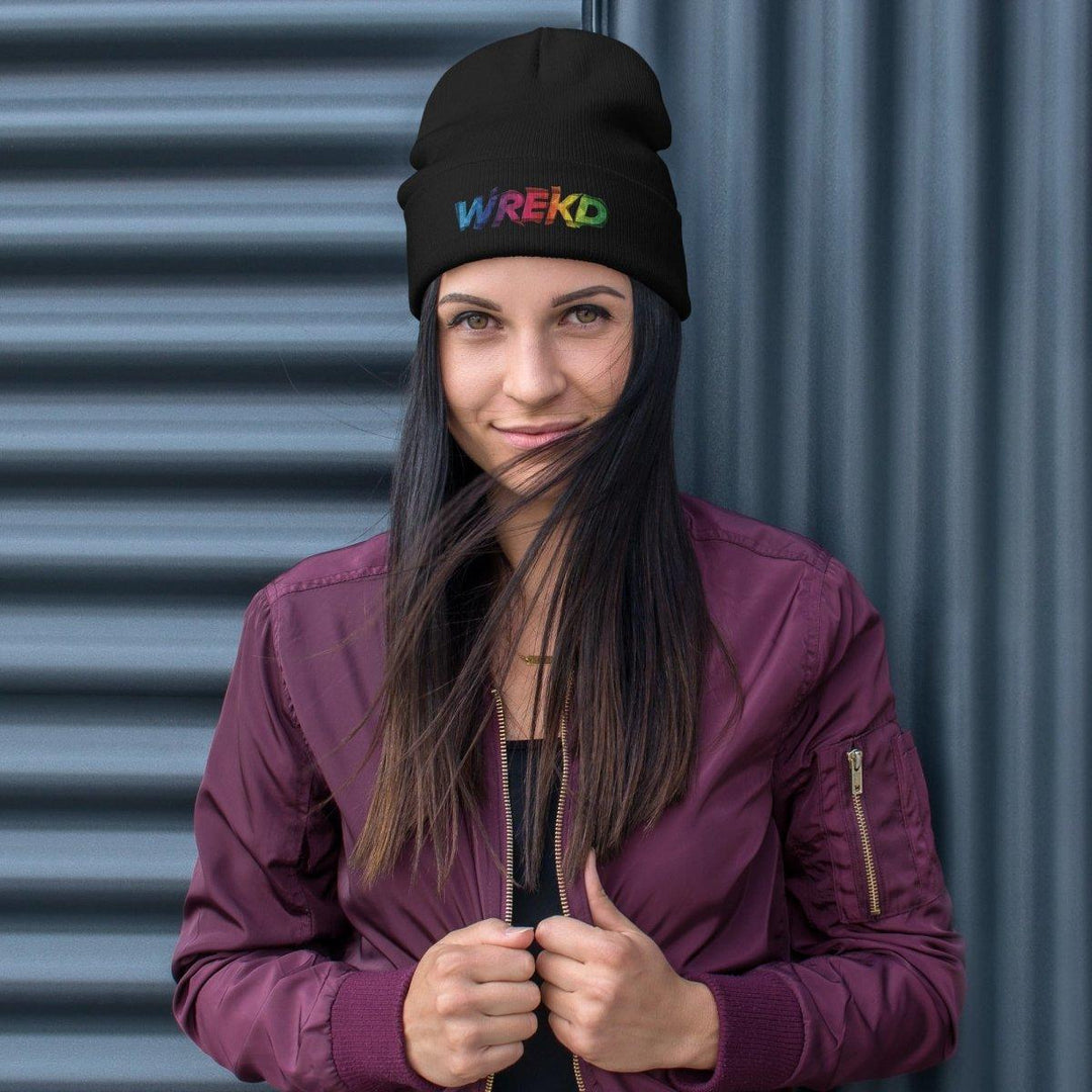 WREKD Colorful Embroidered Beanie at WREKD Co.
