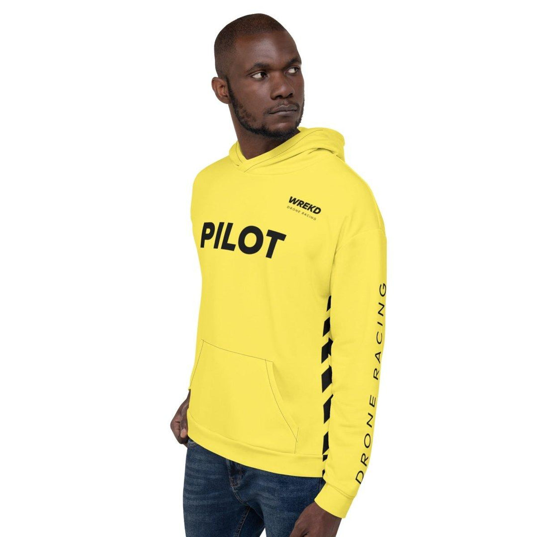 WREKD Drone Racing Unisex Hoodie - Yellow at WREKD Co.