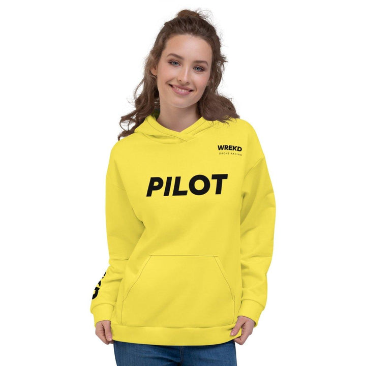 WREKD Drone Racing Unisex Hoodie - Yellow at WREKD Co.