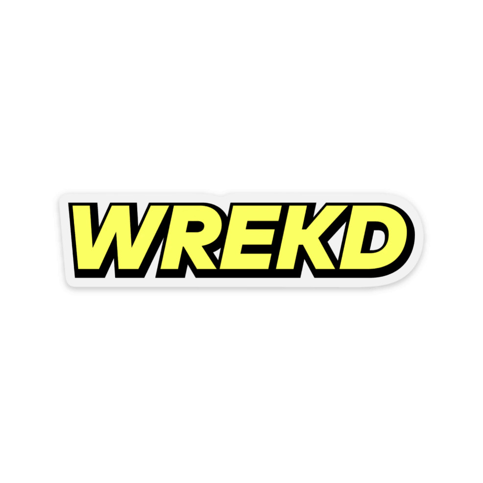 WREKD Logo Sticker w/ Clear Trim at WREKD Co.