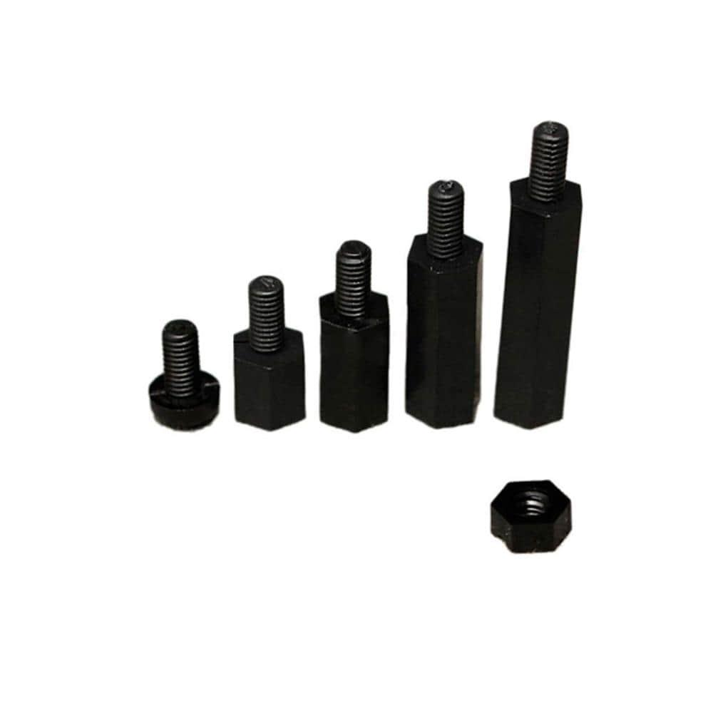 WREKD M3 Nylon Hex Male-Female Spacer Standoffs Screw Nut Assortment Kit - Black at WREKD Co.